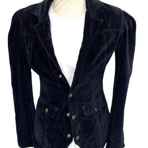 LiX Jeans 90’s Vintage Navy Velvet Blazer Size Medium